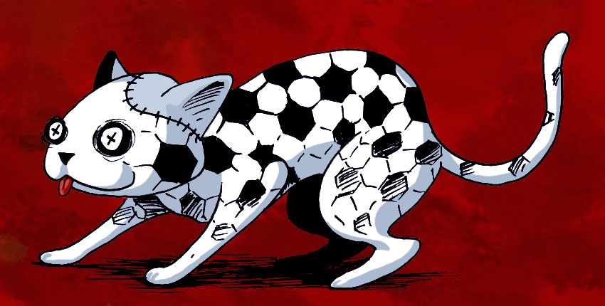 Chat avec un motif ballon de football